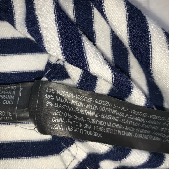 Zara Striped black and White sweater short sleeve Top size large - Picture 4 of 8